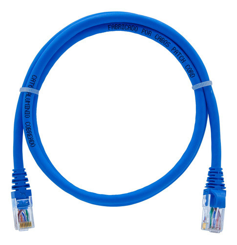 Cabo Patch Cord Kit 4 Unidades Cat6 1 Metro Azul 0