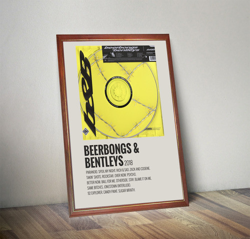 Post Malone Poster Beerbongs & Bentleys Cuadro Para Colgar 0