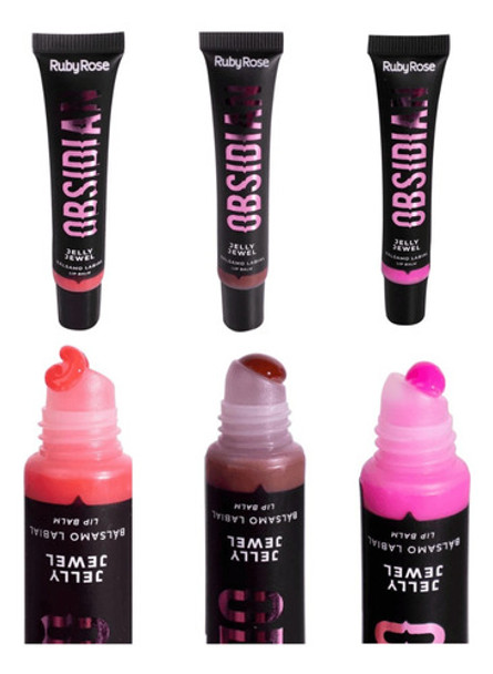 Kit 3 Lip Balm Jelly Jewel Obsidian  - Rubyrose 0