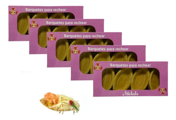 Kit C/ 5 Barquetes P/ Canapés P/ Rechear C/40 Doces Michele 0 Kit C/ 5 Barquetes P/ Canapés P/ Rechear C/40 Doces Michele 0