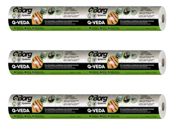 Kit 3 Fitas Aluminizada Autoadesiva Q-borg - 60cmx10m 0