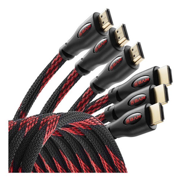 Bam Paquete De 3 Cables Hdmi 4k De Alta Velocidad - 25 Pies 0 Bam Paquete De 3 Cables Hdmi 4k De Alta Velocidad - 25 Pies 0