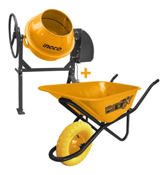 Hormigonera Ingco 180lts 1hp + Carretilla Reforzada 150kg 0
