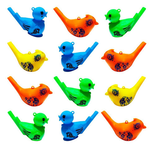 Silbato Fluo Pájaro Ave Sonidos Juguete Souvenir Piñata X 15 0