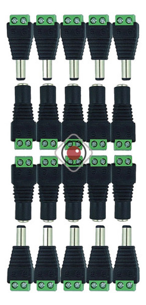 Plug Conector Ficha Alimentación Hembra/macho Utp Cctv X10 0