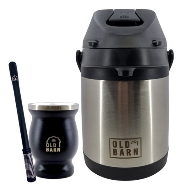 Kit Tereré Garrafa Térmica Inox 2,5l Cuia Bomba Old Barn 0