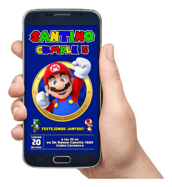 Invitacion Digital Personalizada Para Whatsapp Mario Bros 0