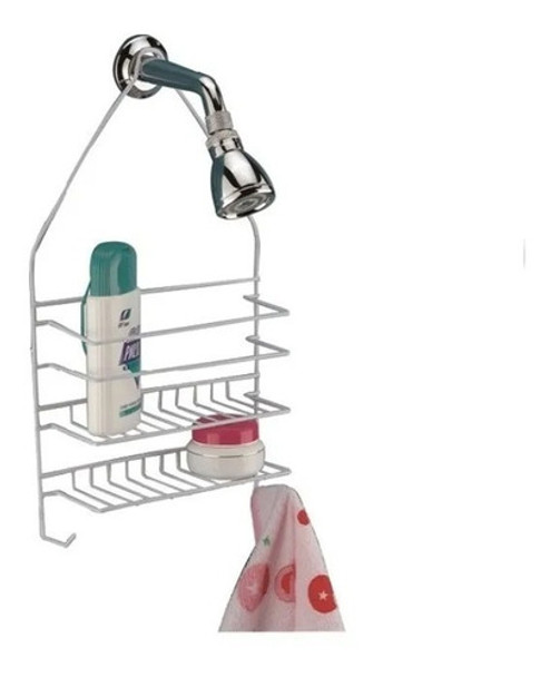 Estante Ducha Metal Organizador Colgante De Baño Blanco 0