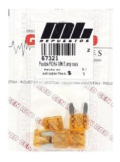 Fusible Ficha Mini 5amp Naranja Precio Por Unidad 0