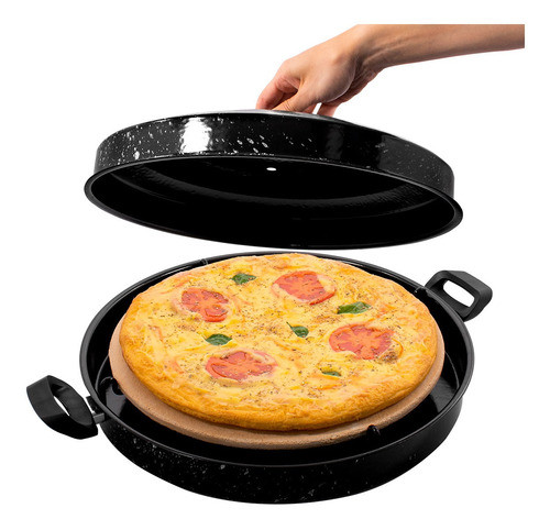 Forno Para Pizza Portátil Pedra Refratária Com Pá Alumínio 0