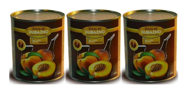 Pulpa De Durazno Para Cocteleria Stapler 880g X3 Fullescabio 0