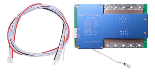 Placa De Bateria De Lítio Bms 7s 24v 100a 18650 Bms Equaliz 0