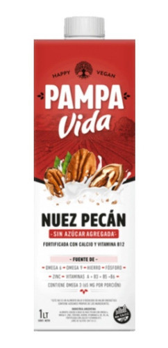 Leche Bebida De Nuez Pecan S/azuc Pampa Vida 1 Litro Pack X6 0