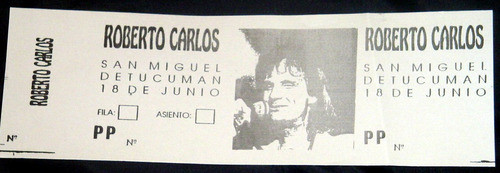 Entrada    Recital Roberto Carlos                   Año 1992 0