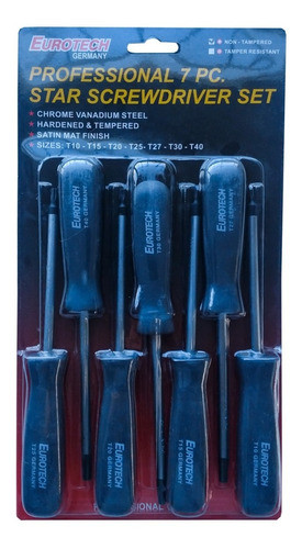 Juego Destornilladores Torx 7pzas Eurotech 0