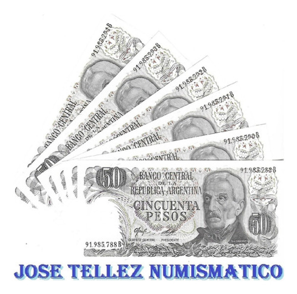 Lote X 6 $ 50 Ley 18188 Consecutivos Sin Circular Palermo 0