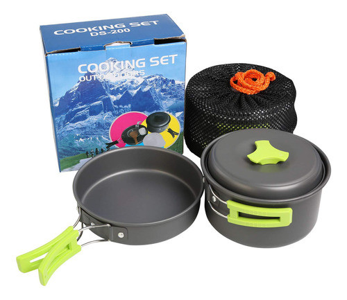 Conjunto Kit Panela Camping Leve Compacto Alumínio Ds-200 0