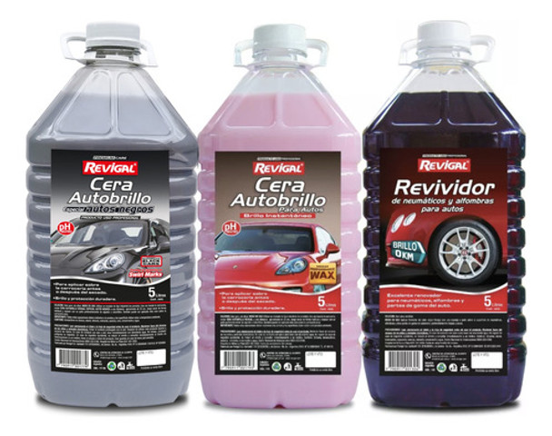 Cera Autobrillo Negro Cera Comun Y  Revividor X 5l Revigal 0