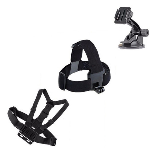 Alça De Peito + Alça Cabeça + Ventosa Gopro Hero Vidro 0