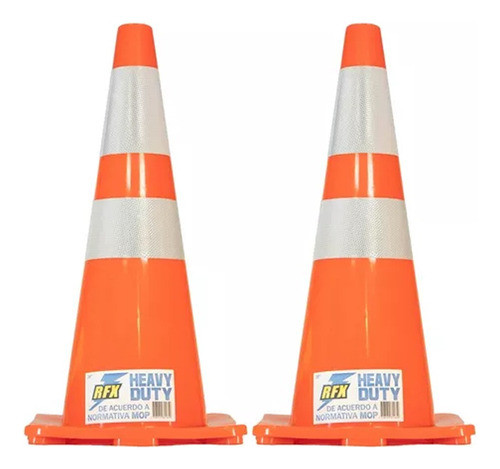 Kit 2 Conos De Señalización Pvc 90cm Reflectivo 0