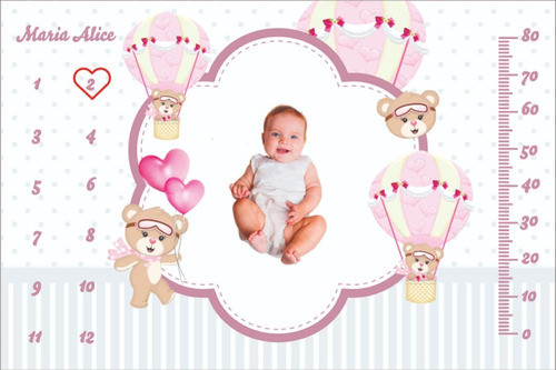 Tapete Mêsversário Tema Ursinha Baloeira 0