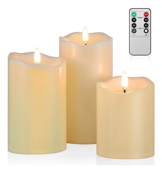 Velas Led Con Control Remoto, Conjunto De 3 Unidades 0