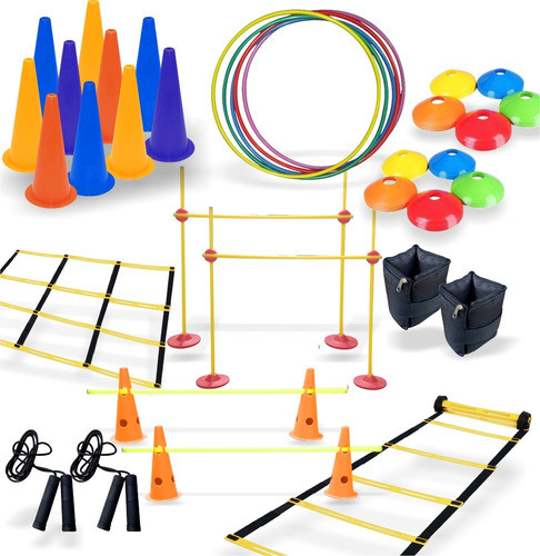 Kit Coordinación Aro Cono Tobillera Escalera Soga Valla 49u- 0