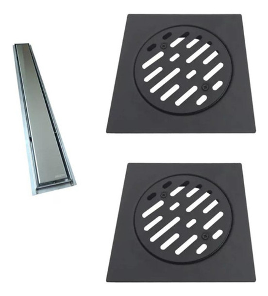 Combo Rejillas Para Piso Lineal 70x10 Cuadrada 15x15 0