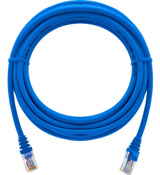 Patch Cord Cat5e Utp Conector Rj45 - 6 Metros Azul Com Capa 0