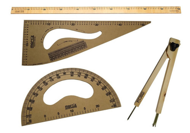 Escuadra Modista  Compas Pizarrón Transportador Regla 100 0