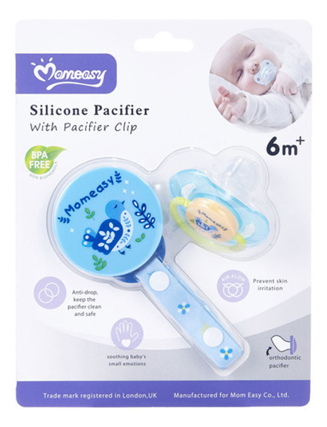 Chupete De Silicona Ortodóntico Con Clip Momeasy 0 Chupete De Silicona Ortodóntico Con Clip Momeasy 0