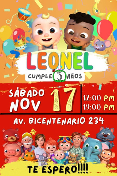 Invitacion Digital Cocomelon 0