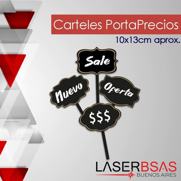 Cartel Porta Precio Para Tiza Medida 13 X 10 Cm (30 Unid.) 0