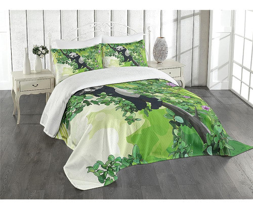Colcha De La Jungla Lunar, Oso Panda Durmiendo En Las Ramas 0