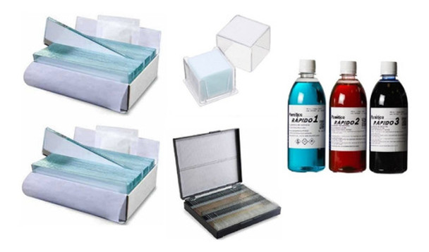 Kit Panótico + 100 Lâminas + 100 Lamínulas + Porta Lâminas 0