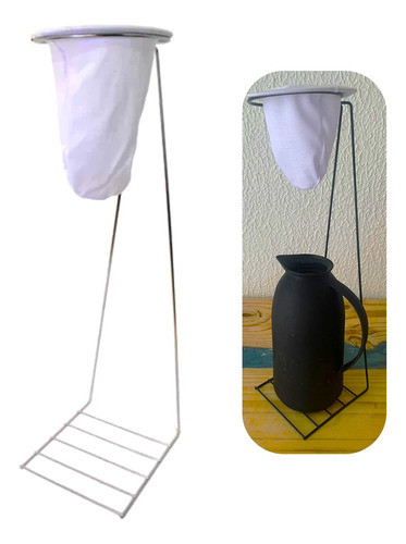 Suporte Coador Café De 45cm Direto Na Garrafa - Cromado 0