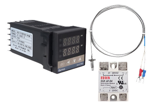 Controlador De Temperatura Digital Pid Rex-c100 + Ssr 40a + 0