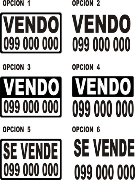 Cartel En Vinilo Adhesivo Para Vehiculos 1 Unid.  Se Vende 0 Cartel En Vinilo Adhesivo Para Vehiculos 1 Unid.  Se Vende 0