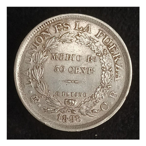 Bolivia 50 Centavos 1898 Cb Excelente Plata Km 161.5 0