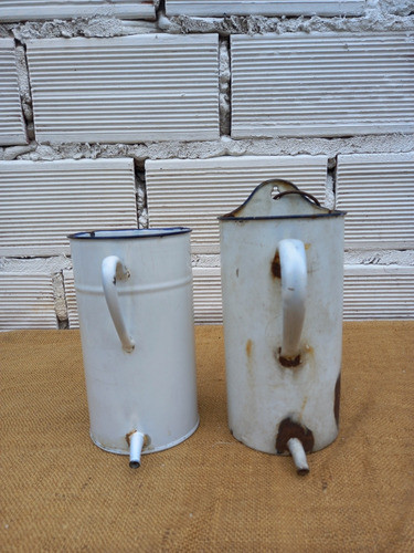 ¡muy Antiguos! Recipientes Enlozados Para Enemas ( Ver Fotos 0