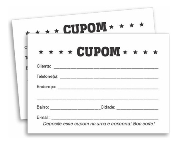 80 Blocos Cupom Para Sorteio - 7,4x10,5cm (4000 Cupons) 0
