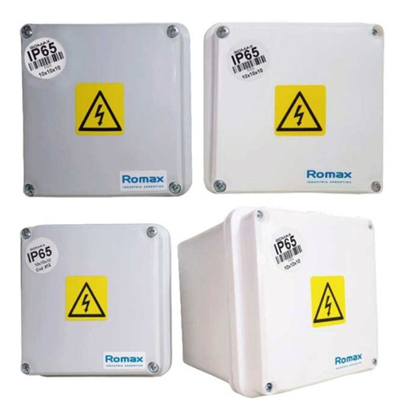 Caja Estanca Pase Exterior Plástica 10x10x10 Romax Pack X 10 0
