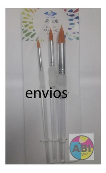 Pinceles Sinteticos Para Acuarela X 3u.envios 0