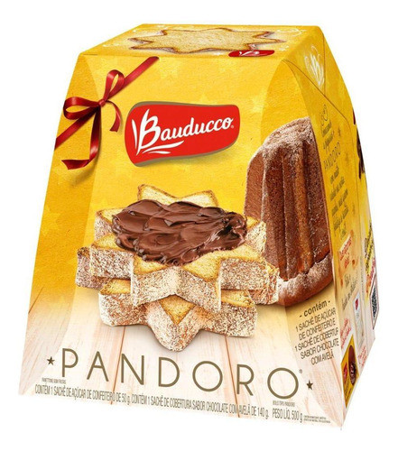 Kit C/ 4 Panetone Pandoro Bauducco 500g 0