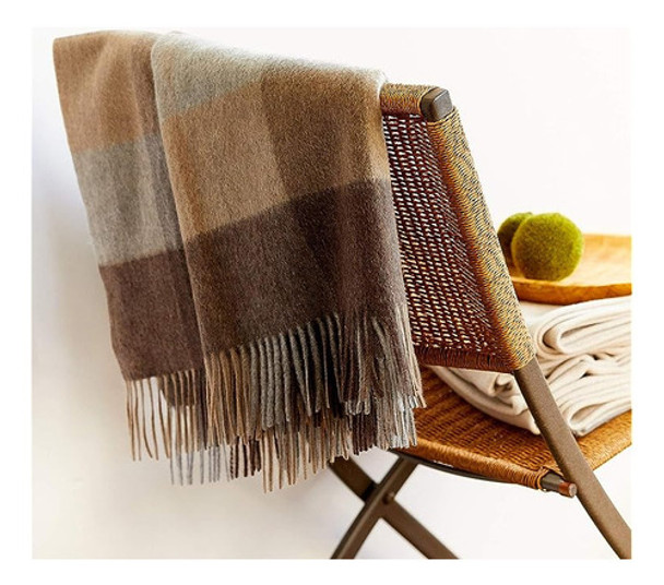 State Cashmere Plaid Throw Blanket Con Flecos Decorativos - 0 State Cashmere Plaid Throw Blanket Con Flecos Decorativos - 0