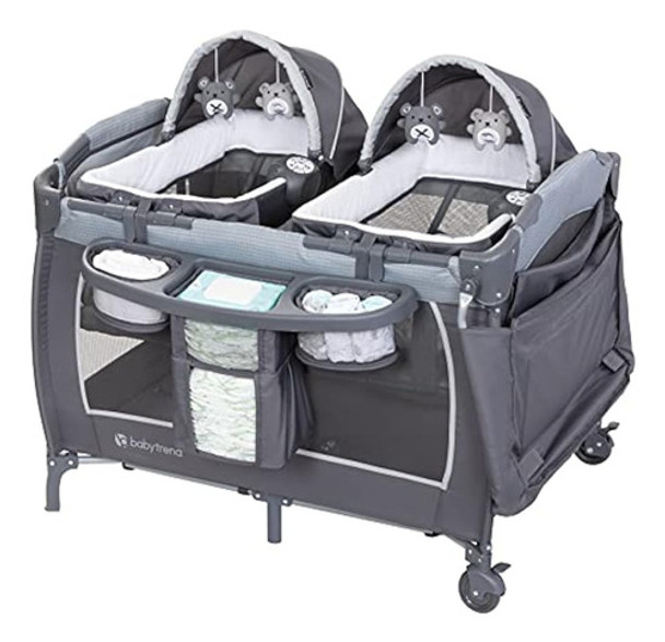 Baby Trend Lil' Snooze Deluxe Iii Para Gemelos, Cozy Grey 0 Baby Trend Lil' Snooze Deluxe Iii Para Gemelos, Cozy Grey 0