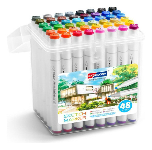 Marcadores Doble Punta Skyglory Sketch Marker X48 Unidades 0