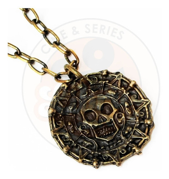 Collar Medallón Piratas Del Caribe - Moneda De Oro Azteca 0 Collar Medallón Piratas Del Caribe - Moneda De Oro Azteca 0