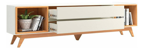 Rack Veneza 220cm C/2 Cajones - Off White 100% Mdf 0