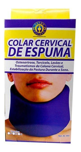 Colar Cervical Azul De Espuma Tamanho M 0